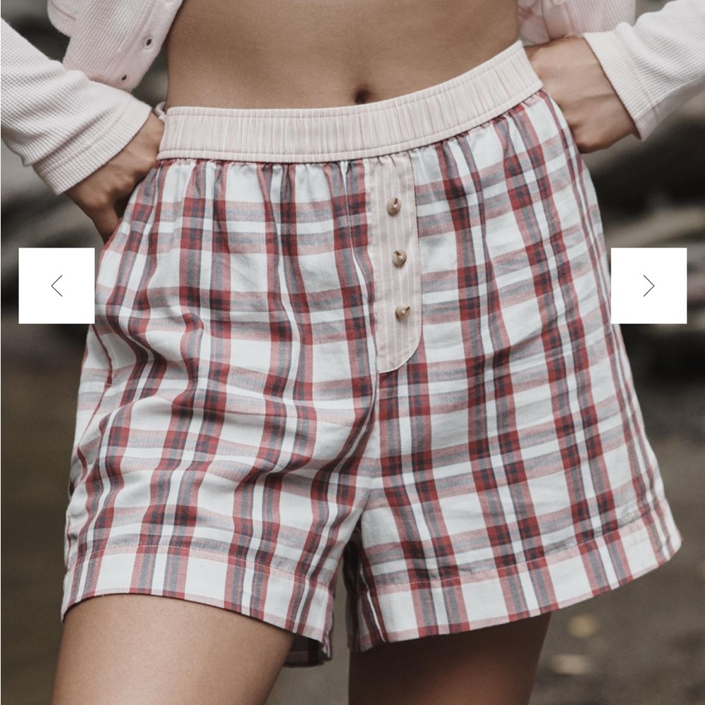 The Wren Boxer Pajama Shorts by Anthropologie in Pink Combo - Size Large